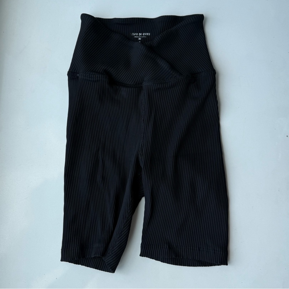 Year of Ours Black Ribbed Shorts